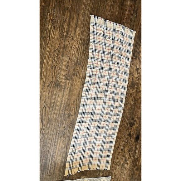 BURBERRY London Large Cashmere Silk Blend Heritage Check Scarf Sarong Cover-up - Picture 4 of 4